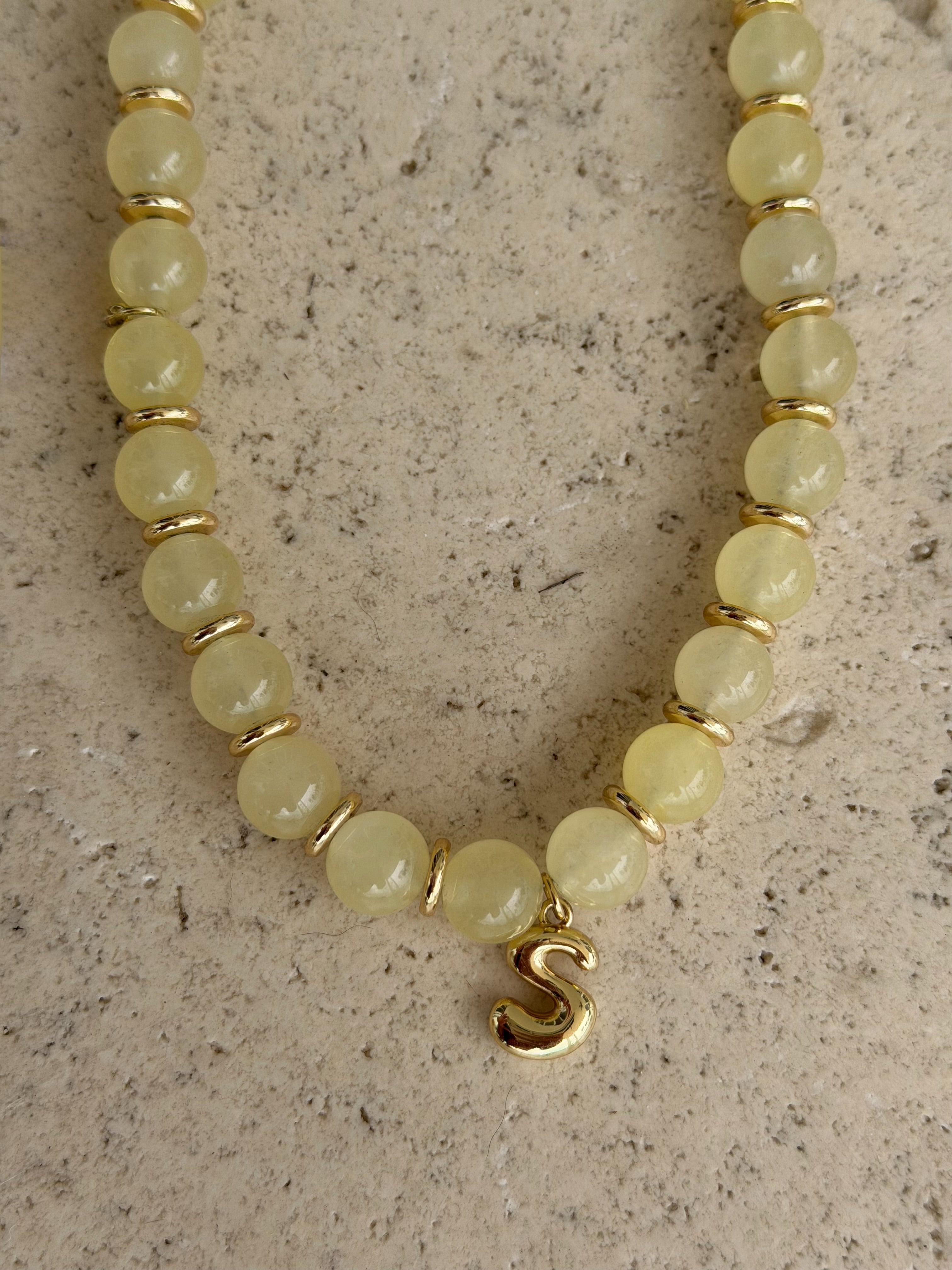 Yellow Chantelle Initial Necklace