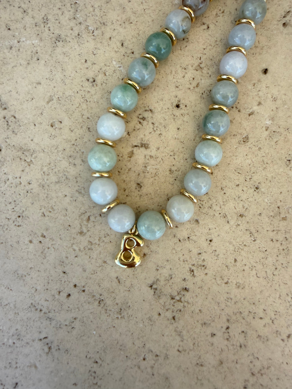 Jadeite Initial Necklace