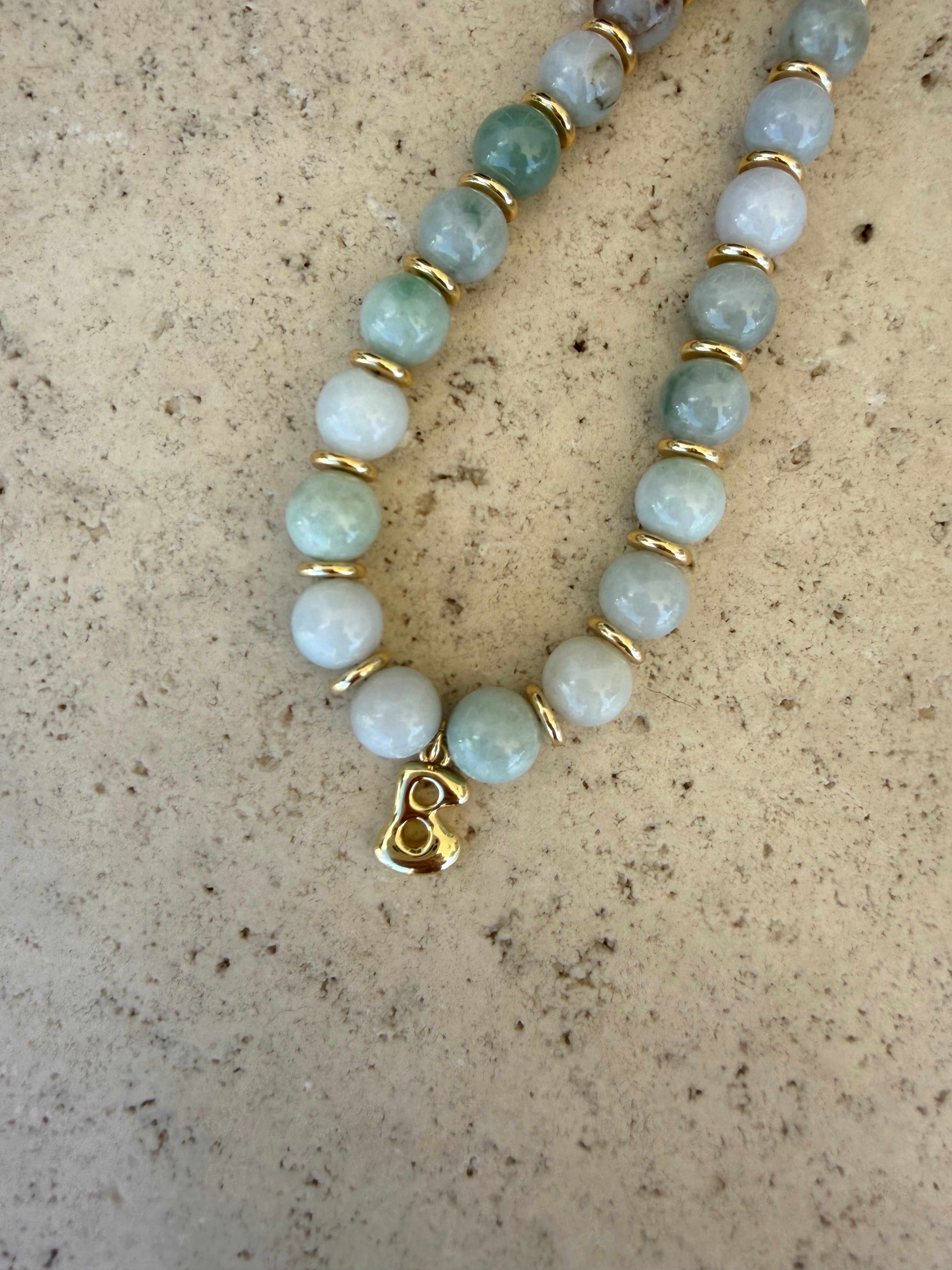 Jadeite Initial Necklace