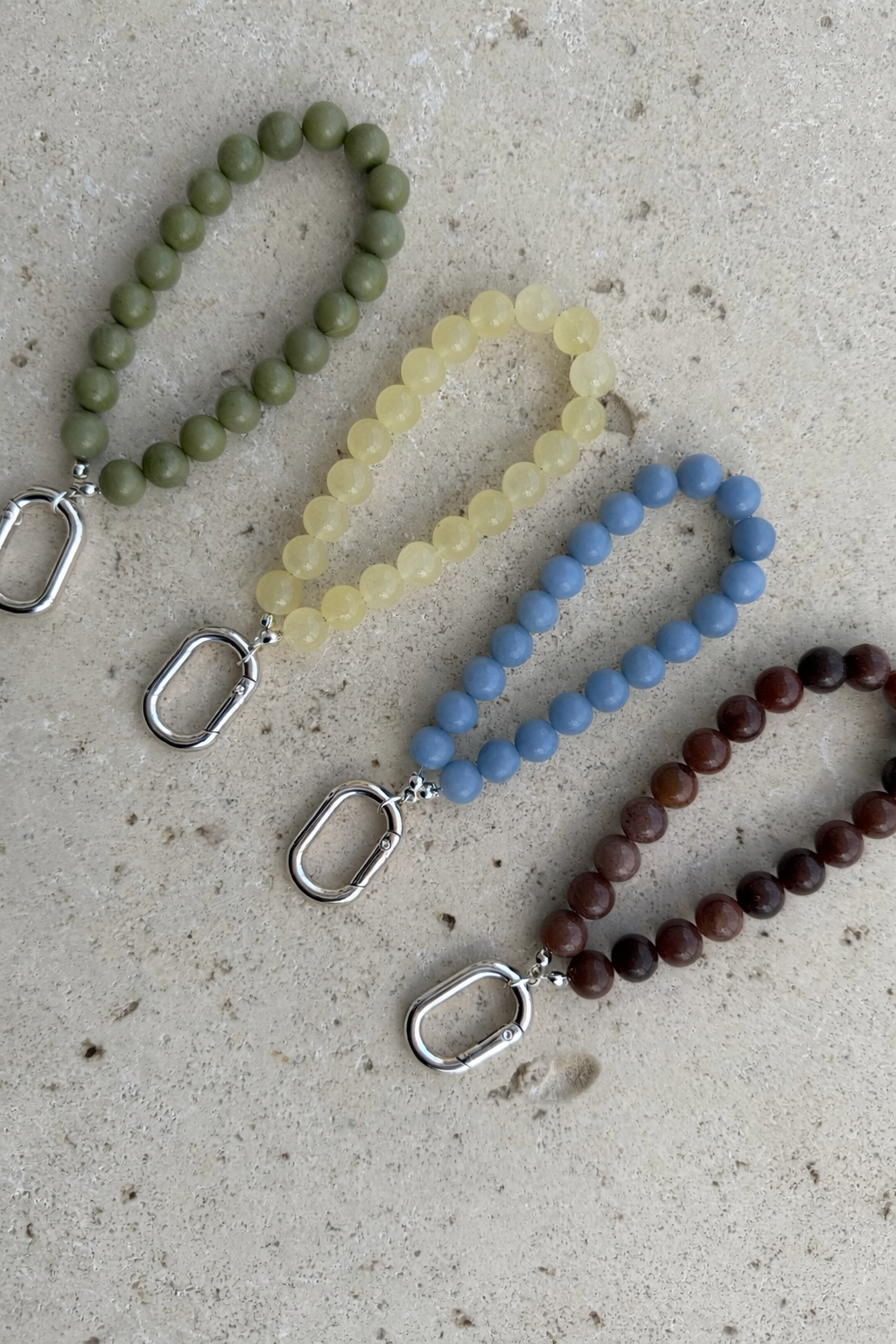 Beaded Key Chain Silver