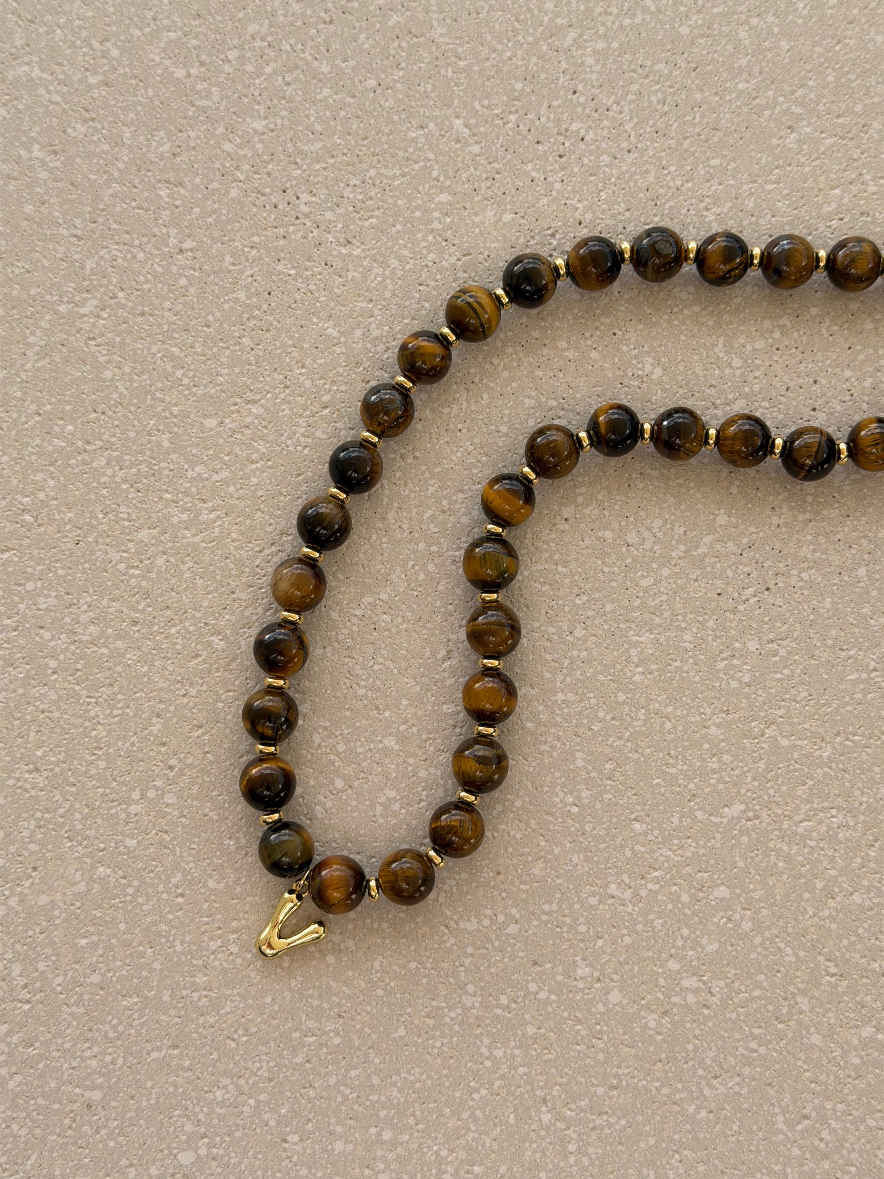 Tigers Eye Initial Necklace