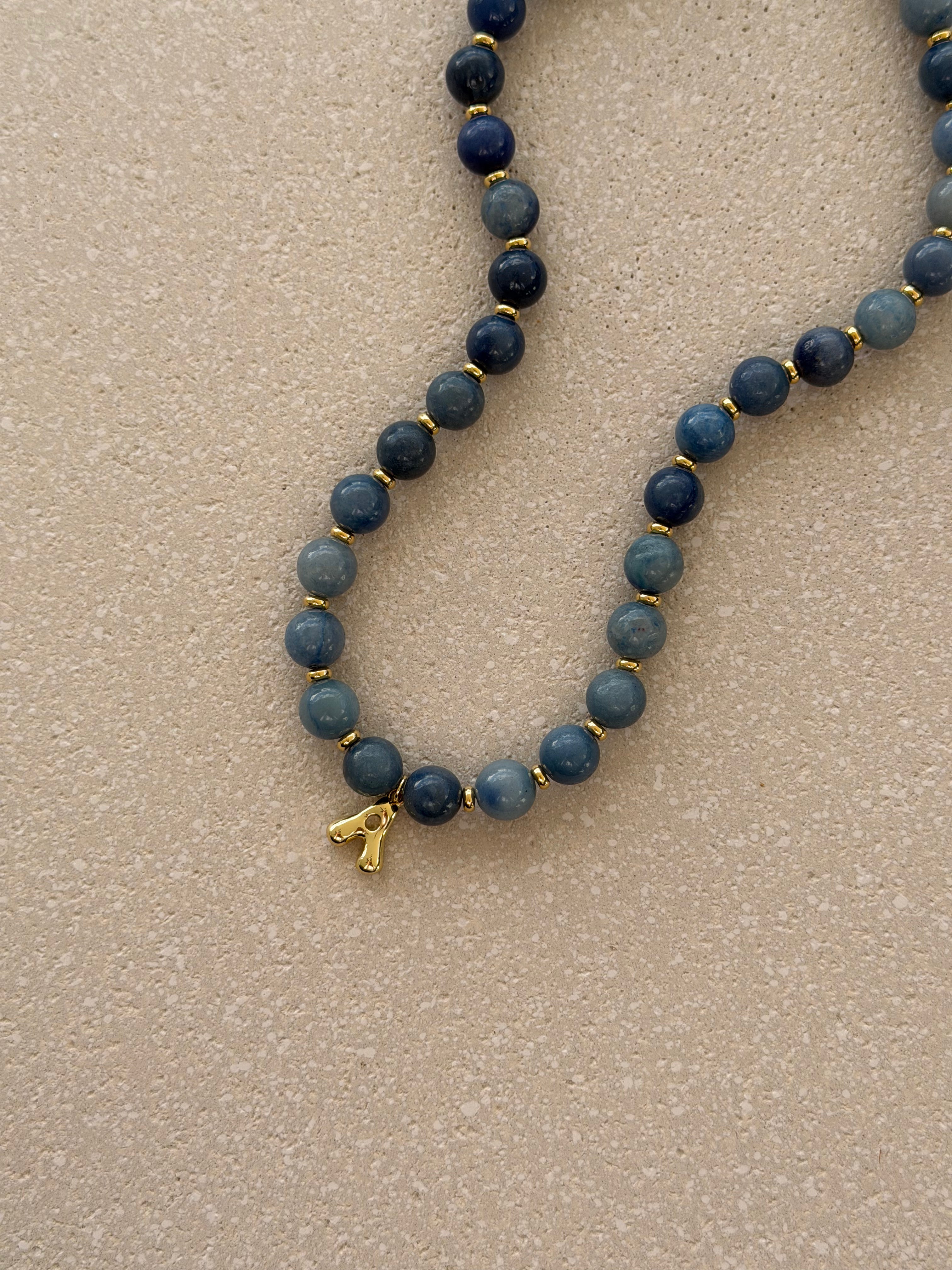 Blue Aventurine Initial Necklace