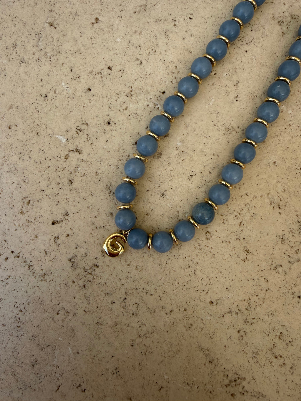 Blue Aventurine Initial Necklace