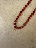 Red Carnelian Initial Necklace
