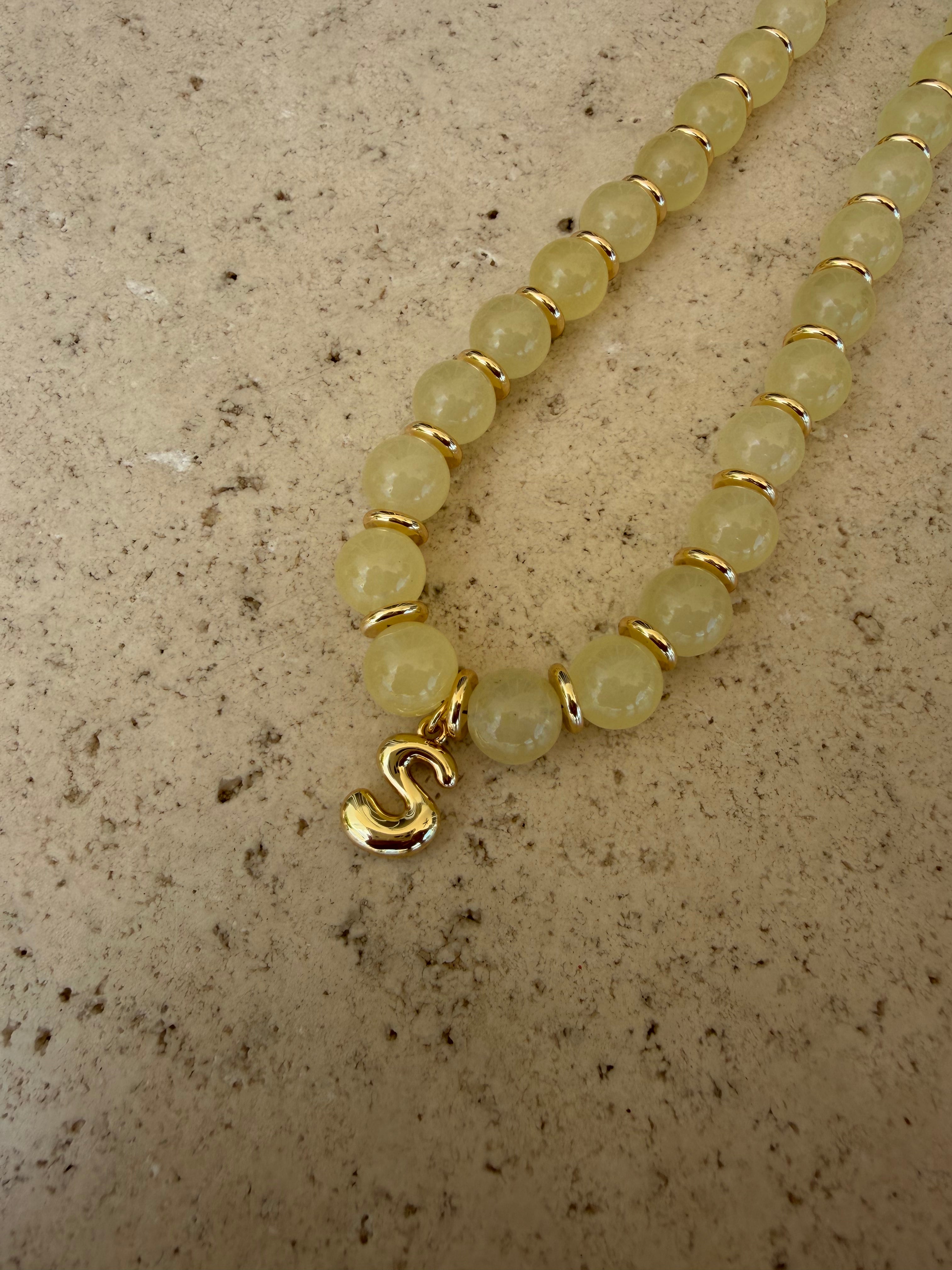 Yellow Chantelle Initial Necklace